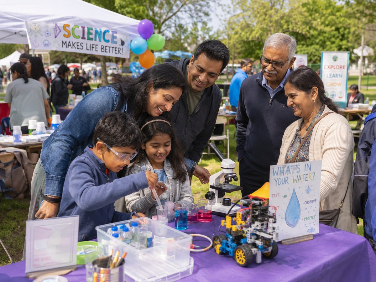 A neighborhood science fair on a Chicago block